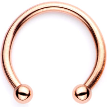 Load image into Gallery viewer, 16G Blue Faux Opal Rose Gold Tone Twisted Horseshoe Clip On Fake Septum Ring Set

