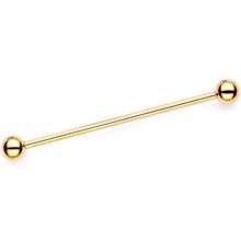 Load image into Gallery viewer, Purple Glitter Cartoon Unicorn Gold Tone Industrial Barbell Set of 2
