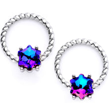 将图片加载到图库查看器，14G 9/16 Blue Gem Supernova So Twisted BCR Captive Ring Set
