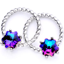 将图片加载到图库查看器，14G 9/16 Blue Gem Supernova So Twisted BCR Captive Ring Set
