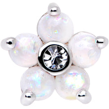Load image into Gallery viewer, 16G 1/4 White Faux Opal CZ Flower Cartilage Tragus
