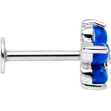 Load image into Gallery viewer, 16G 5/16 Blue Faux Opal CZ Flower Cartilage Tragus
