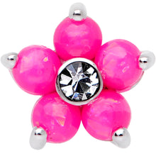 Load image into Gallery viewer, 16G 5/16 Pink Faux Opal CZ Flower Cartilage Tragus
