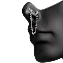 Load image into Gallery viewer, 20G 1/4 Daring Dragonfly Chain Dangle Double Nose Bone
