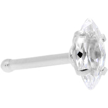 将图片加载到图库查看器，20G 1/4 Clear CZ Gem Ellipse Nose Bone
