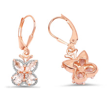 Load image into Gallery viewer, 18K Rose Gold Plated 1.88 Carat Genuine Morganite .925 Sterling Silver Earrings
