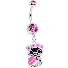 将图片加载到图库查看器，Pink Gem BFF Penguins Dangle Belly Ring Set
