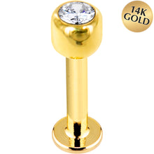 Load image into Gallery viewer, 14G Solid 14K Yellow Gold Cubic Zirconia Labret - 3/8 5mm
