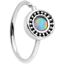 将图片加载到图库查看器，20G 5/16 White Synthetic Opal Inlay Seamless Circular Ring

