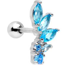 Load image into Gallery viewer, 16G 1/4 Aqua Gem Dewdrop Cluster Cartilage Tragus Earring
