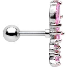 将图片加载到图库查看器，16G 1/4 Pink Gem Dewdrop Cluster Cartilage Tragus Earring
