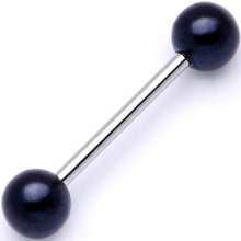 将图片加载到图库查看器，Midnight Black Pearlescent Acrylic Barbell Tongue Ring
