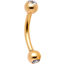 Load image into Gallery viewer, 16G 5/16 Gem Golden Variety Curved Eyebrow Daith Rook Set of 4
