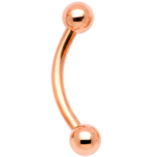 Load image into Gallery viewer, 16G 5/16 Gem Rose Gold Tone Curved Eyebrow Daith Rook Set of 4
