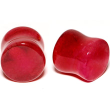 Load image into Gallery viewer, Solid Red Stone Saddle Plug Set 6mm to 25mm

