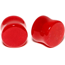 Load image into Gallery viewer, Solid Red Stone Saddle Plug Set 6mm to 25mm

