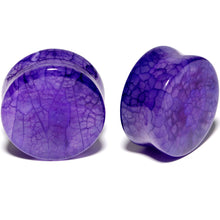 将图片加载到图库查看器，Solid Purple Stone Saddle Plug Set 6mm to 25mm
