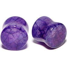 将图片加载到图库查看器，Solid Purple Stone Saddle Plug Set 6mm to 25mm
