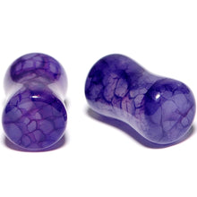将图片加载到图库查看器，Solid Purple Stone Saddle Plug Set 6mm to 25mm

