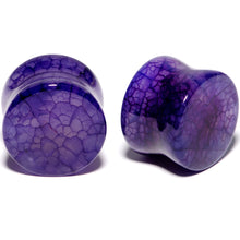 将图片加载到图库查看器，Solid Purple Stone Saddle Plug Set 6mm to 25mm
