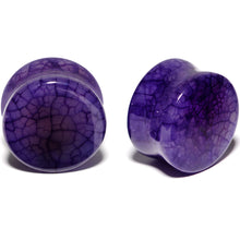 将图片加载到图库查看器，Solid Purple Stone Saddle Plug Set 6mm to 25mm
