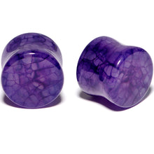 将图片加载到图库查看器，Solid Purple Stone Saddle Plug Set 6mm to 25mm
