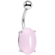 Load image into Gallery viewer, 14mm Pink Aventurine Oval Semi Precious Stone Belly Ring
