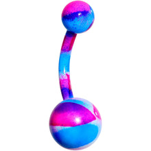 将图片加载到图库查看器，Blue Purple Cool Camouflage Belly Ring
