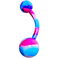 将图片加载到图库查看器，Blue Purple Cool Camouflage Belly Ring

