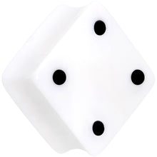 Load image into Gallery viewer, White Acrylic Square Shaped Lucky 7 Dice Saddle Plug Set 22mm to 32mm

