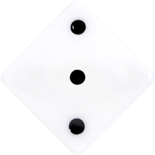 Load image into Gallery viewer, White Acrylic Square Shaped Lucky 7 Dice Saddle Plug Set 22mm to 32mm
