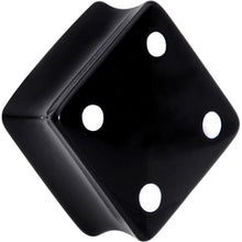Load image into Gallery viewer, Black Acrylic Square Shaped Lucky 7 Dice Saddle Plug Set 22mm to 31mm
