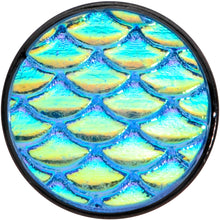 Load image into Gallery viewer, Black PVD Aqua Mermaid Scale Barbell Tongue Ring
