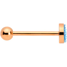 Load image into Gallery viewer, Rose Gold PVD Aqua Mermaid Scale Barbell Tongue Ring

