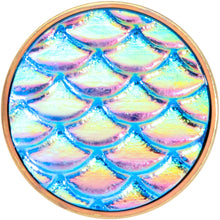 Load image into Gallery viewer, Rose Gold PVD Aqua Mermaid Scale Barbell Tongue Ring
