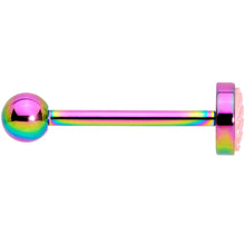 将图片加载到图库查看器，Rainbow PVD Pink Mermaid Scale Barbell Tongue Ring
