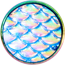 Load image into Gallery viewer, Rainbow PVD Aqua Mermaid Scale Barbell Tongue Ring
