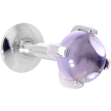 Load image into Gallery viewer, 16G 1/4 Pink Amethyst Internally Threaded Labret Monroe Tragus
