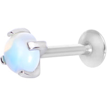 将图片加载到图库查看器，16G 5/16 White Opalite Internally Threaded Labret Monroe Tragus
