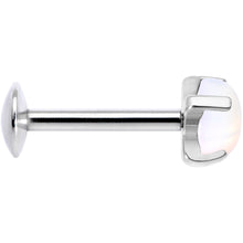 将图片加载到图库查看器，16G 5/16 White Opalite Internally Threaded Labret Monroe Tragus
