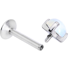 将图片加载到图库查看器，16G 5/16 White Opalite Internally Threaded Labret Monroe Tragus
