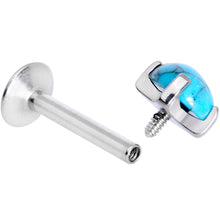 Load image into Gallery viewer, 16G 5/16 Turquoise Internally Threaded Labret Monroe Tragus
