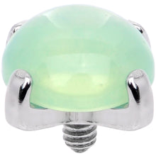 将图片加载到图库查看器，14G Natural Green Jade Externally Threaded Dermal Anchor Top
