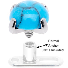 将图片加载到图库查看器，14G Natural Turquoise Externally Threaded Dermal Anchor Top
