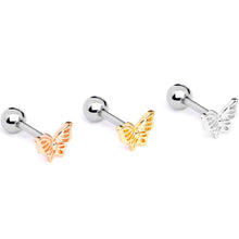 Load image into Gallery viewer, 16G 1/4 Blush Butterfly Cartilage Tragus Earring Set of 3
