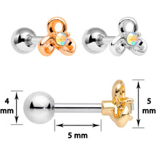Load image into Gallery viewer, 16G 1/4 Aurora Gem Flower Cartilage Tragus Earring Set of 3
