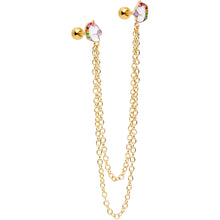Load image into Gallery viewer, 16G 1/4 Gold Tone Pretty Unicorns Cartilage Chain Earring
