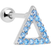 将图片加载到图库查看器，16G 1/4 Aqua Gem Triangle Cartilage Tragus
