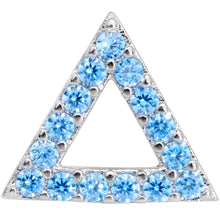 将图片加载到图库查看器，16G 1/4 Aqua Gem Triangle Cartilage Tragus
