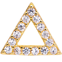 Load image into Gallery viewer, 16G 1/4 Clear Gem Gold Tone Triangle Cartilage Tragus

